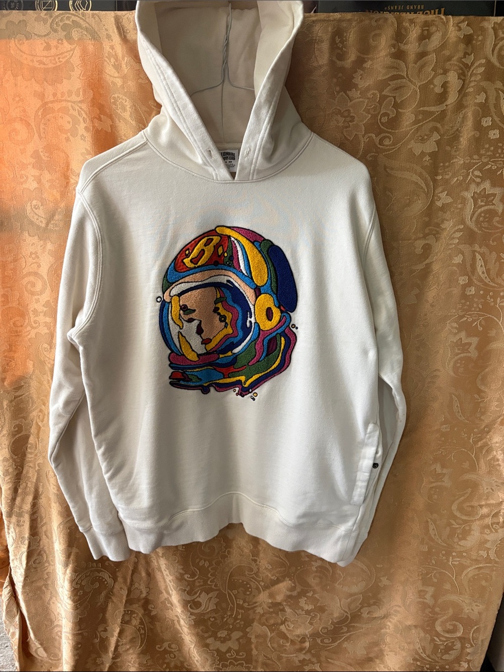 Billionaire Boys Club Cream Graphic Hoodie with Multicolor Patch